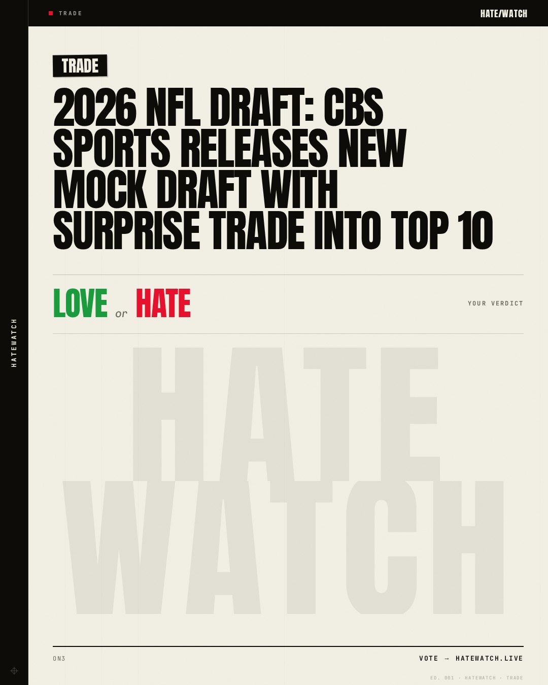 2026 NFL Draft: CBS Sports releases new mock draft with surprise trade into Top 10