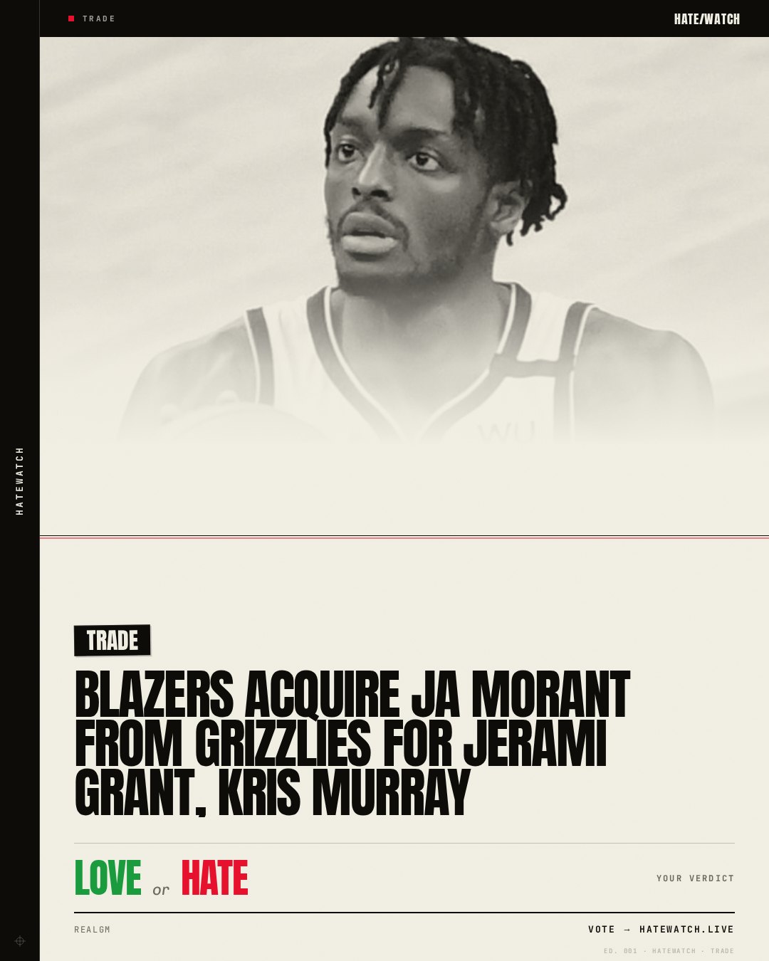 Blazers Acquire Ja Morant From Grizzlies For Jerami Grant, Kris Murray
