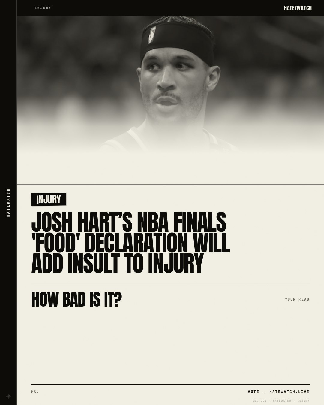 Josh Hart’s NBA Finals 'food' declaration will add insult to injury