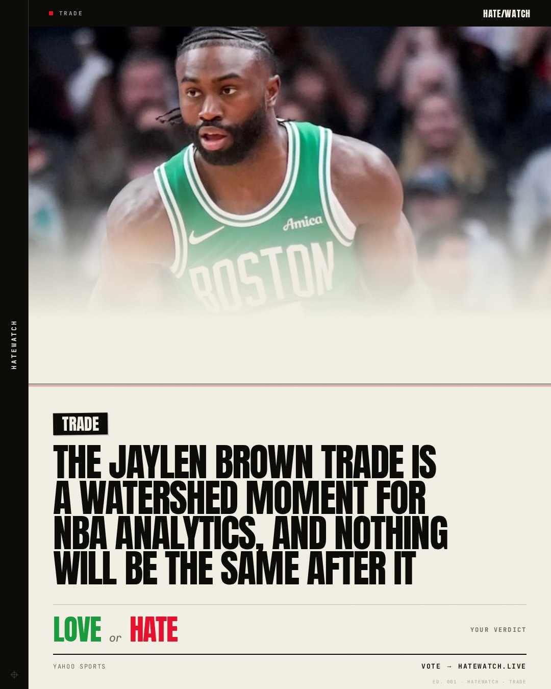 The Jaylen Brown trade is a watershed moment for NBA analytics, and nothing will be the same after it