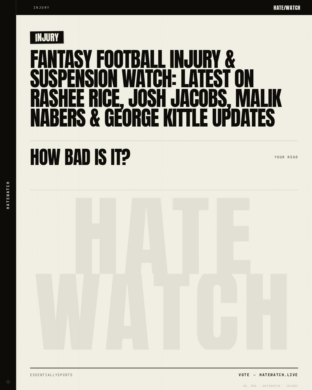 Fantasy Football Injury & Suspension Watch: Latest on Rashee Rice, Josh Jacobs, Malik Nabers & George Kittle Updates