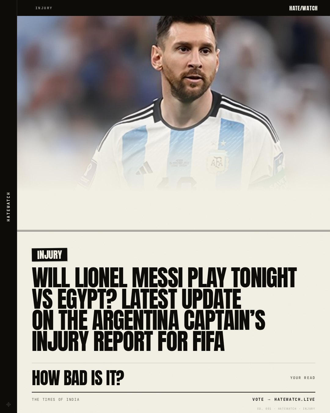 Will Lionel Messi play tonight vs Egypt? Latest update on the Argentina captain’s injury report for FIFA