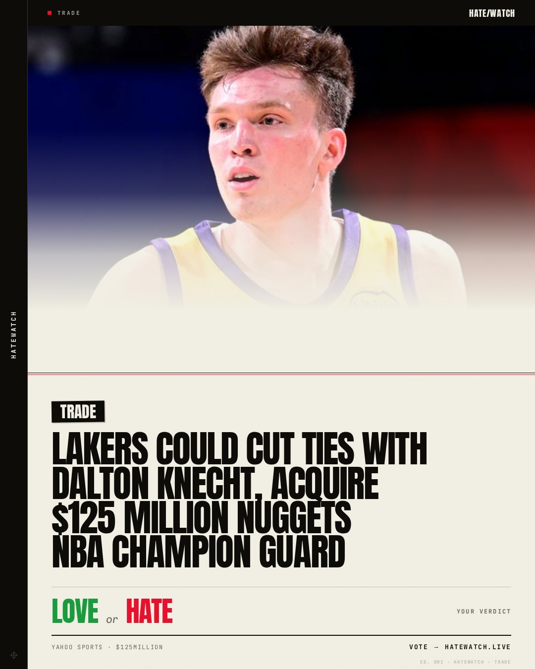 Lakers could cut ties with Dalton Knecht, acquire $125 million Nuggets NBA champion guard