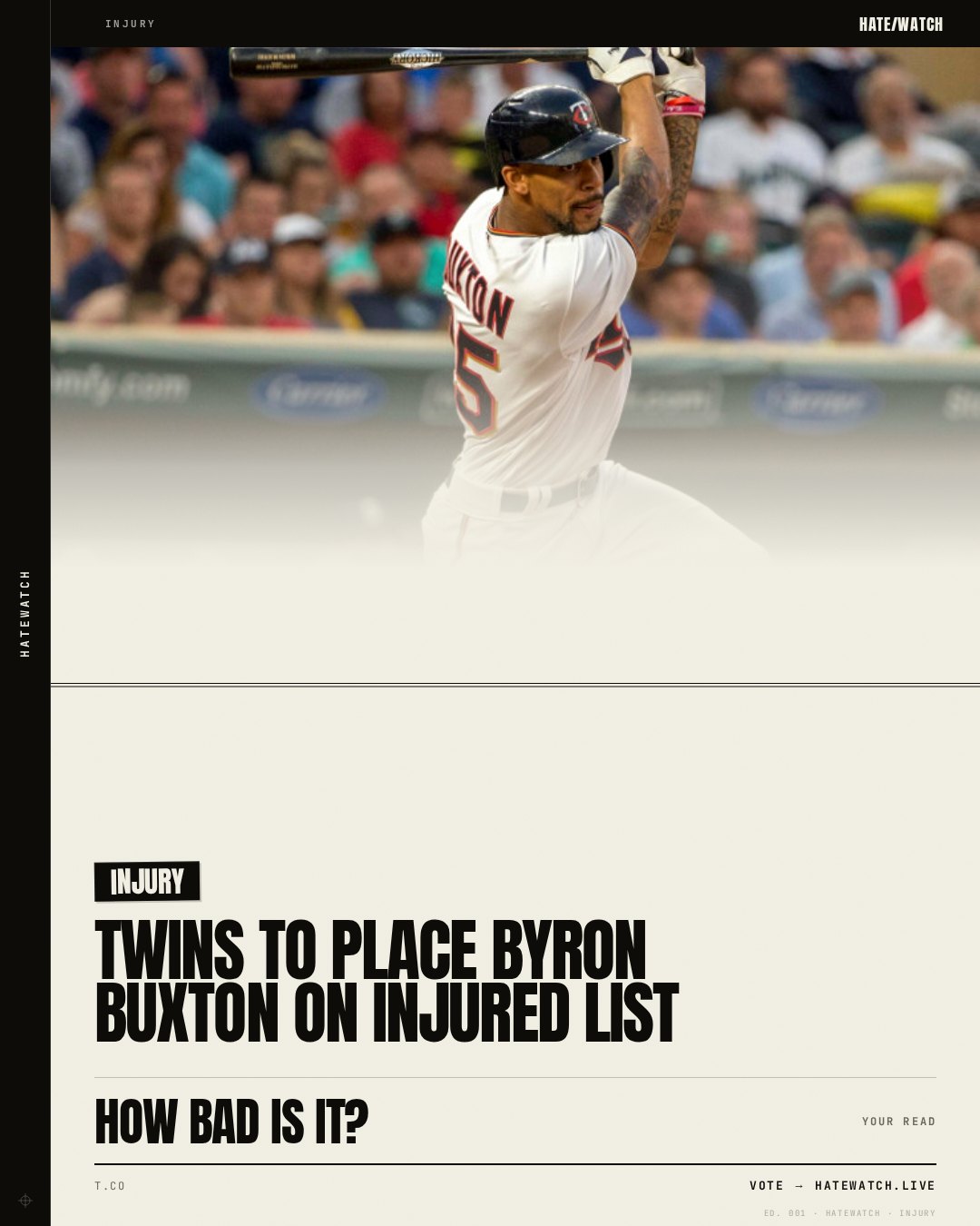 Twins To Place Byron Buxton On Injured List
