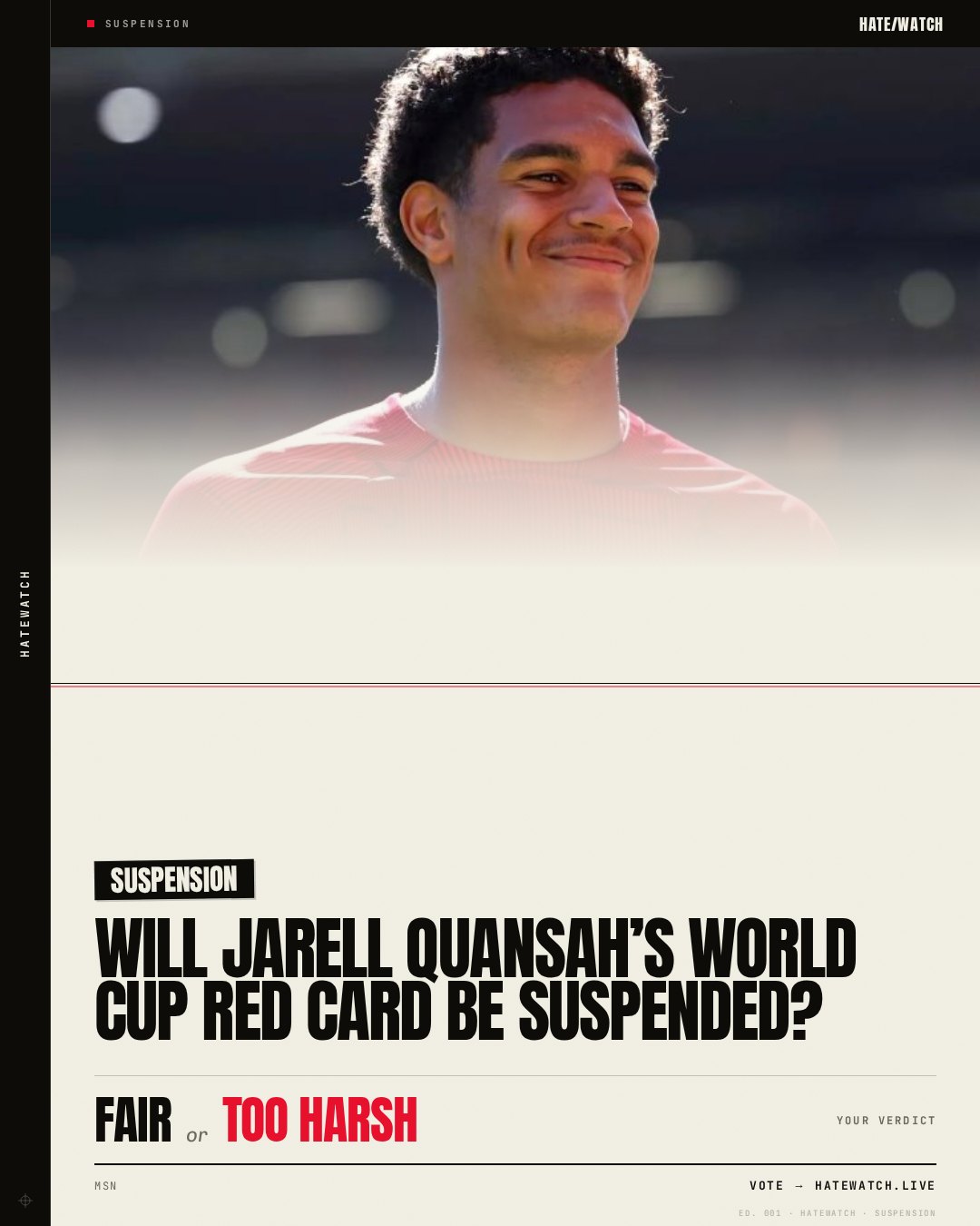 Will Jarell Quansah’s World Cup red card be suspended?