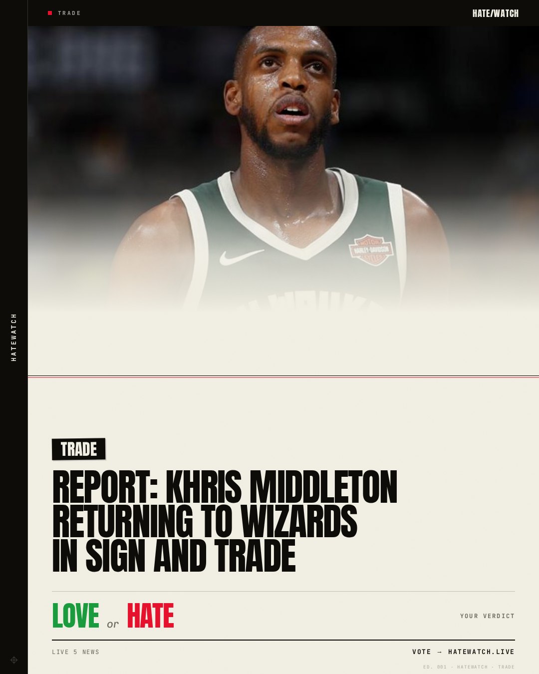Report: Khris Middleton returning to Wizards in Sign and Trade