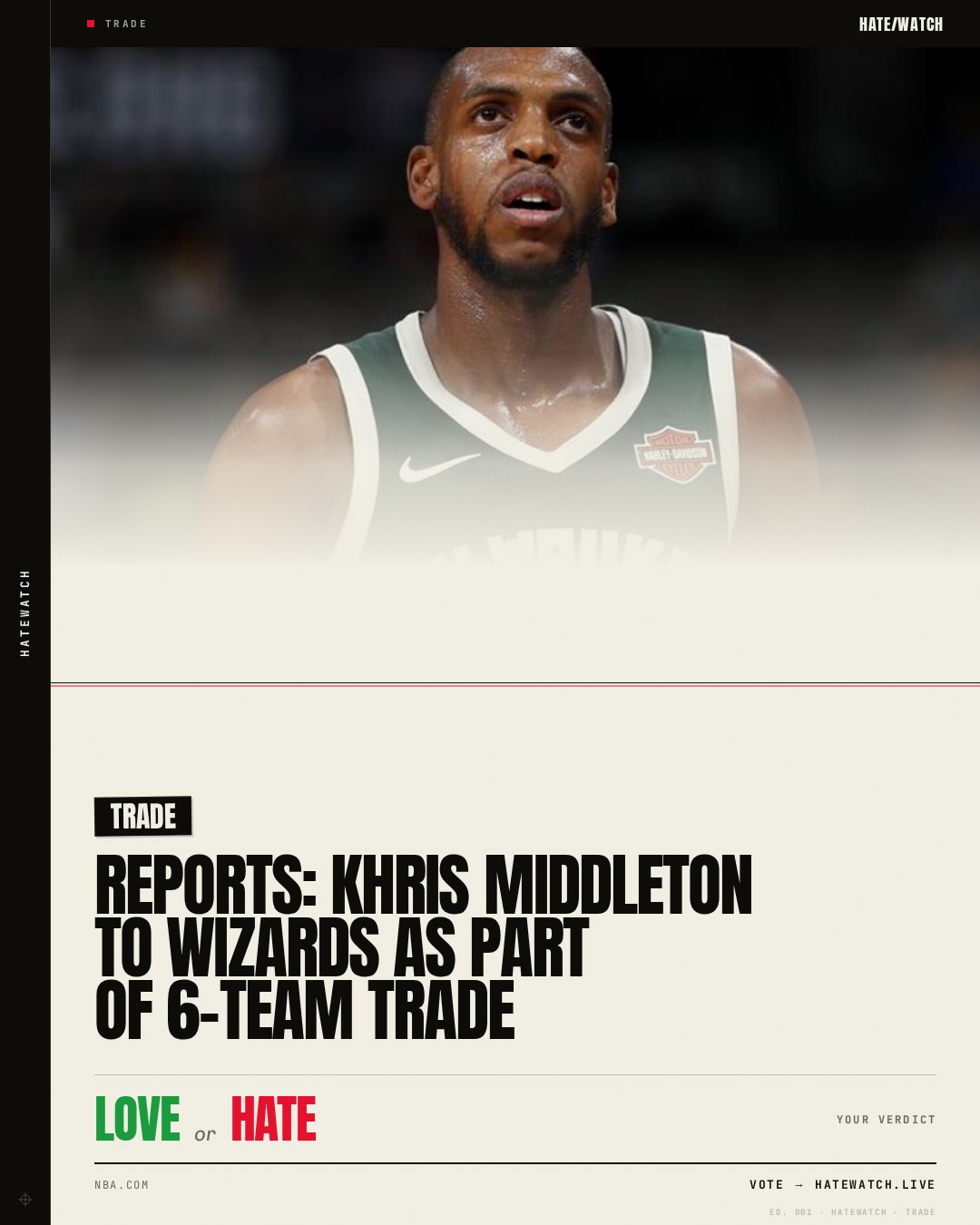 Reports: Khris Middleton to Wizards as part of 6-team trade