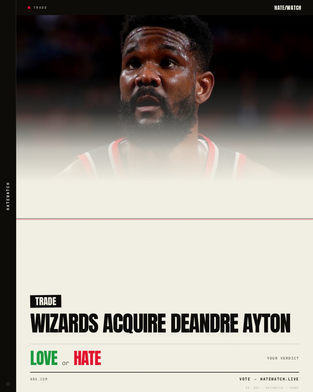 WIZARDS ACQUIRE DEANDRE AYTON