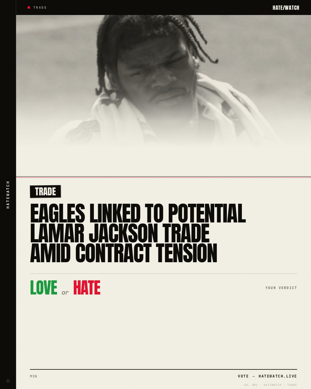 Eagles linked to potential Lamar Jackson trade amid contract tension