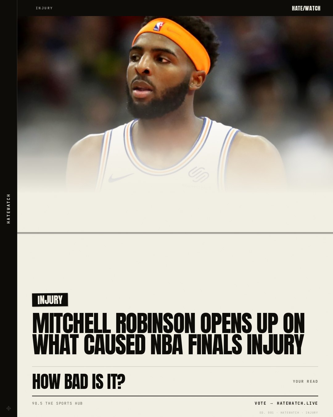 Mitchell Robinson opens up on what caused NBA Finals injury
