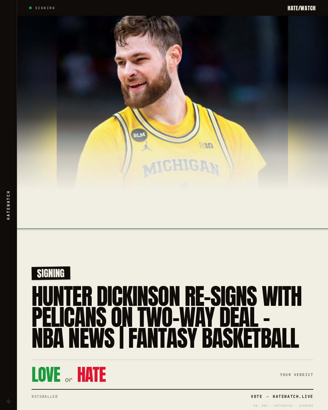 Hunter Dickinson Re-Signs With Pelicans on Two-Way Deal - NBA News | Fantasy Basketball
