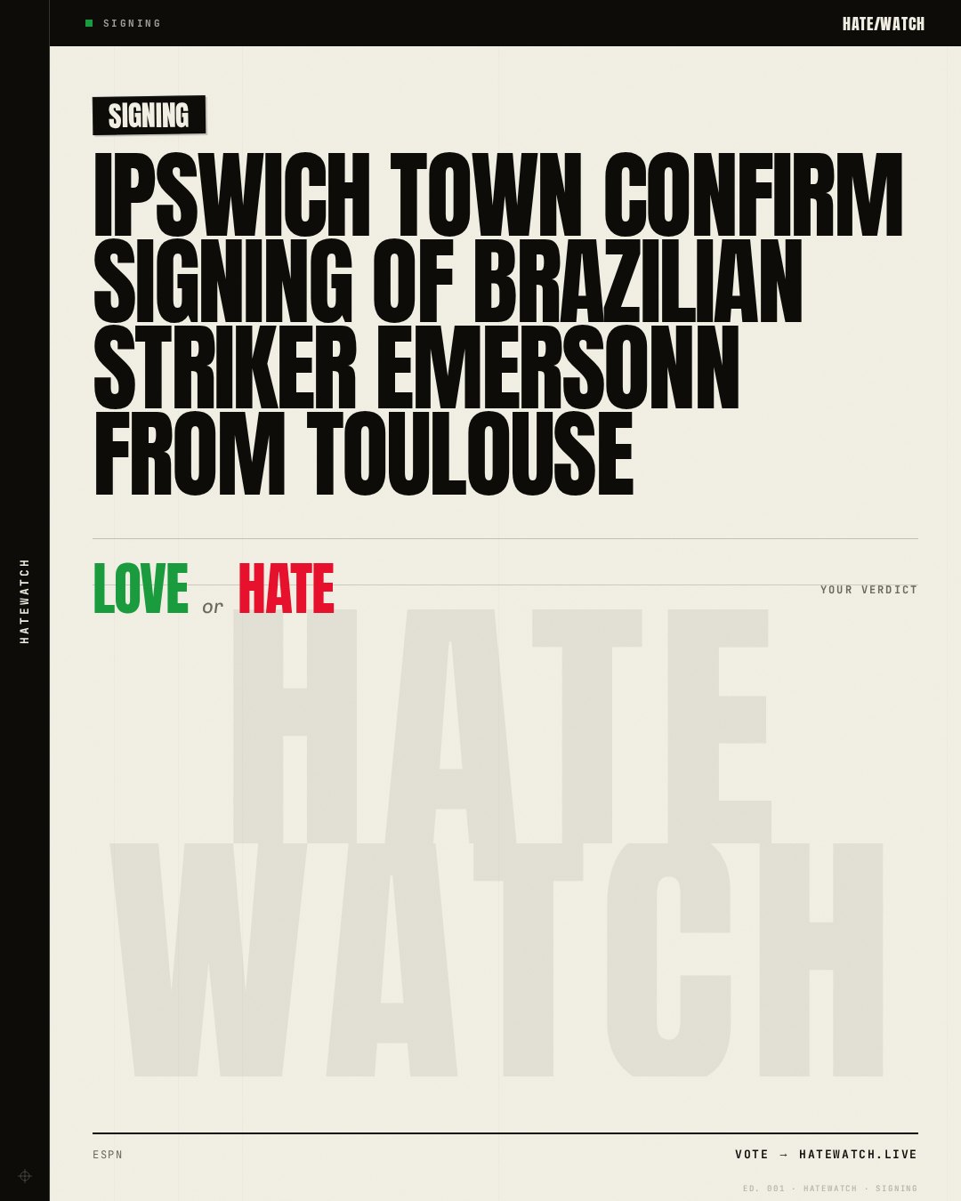 Ipswich Town confirm signing of Brazilian striker Emersonn from Toulouse