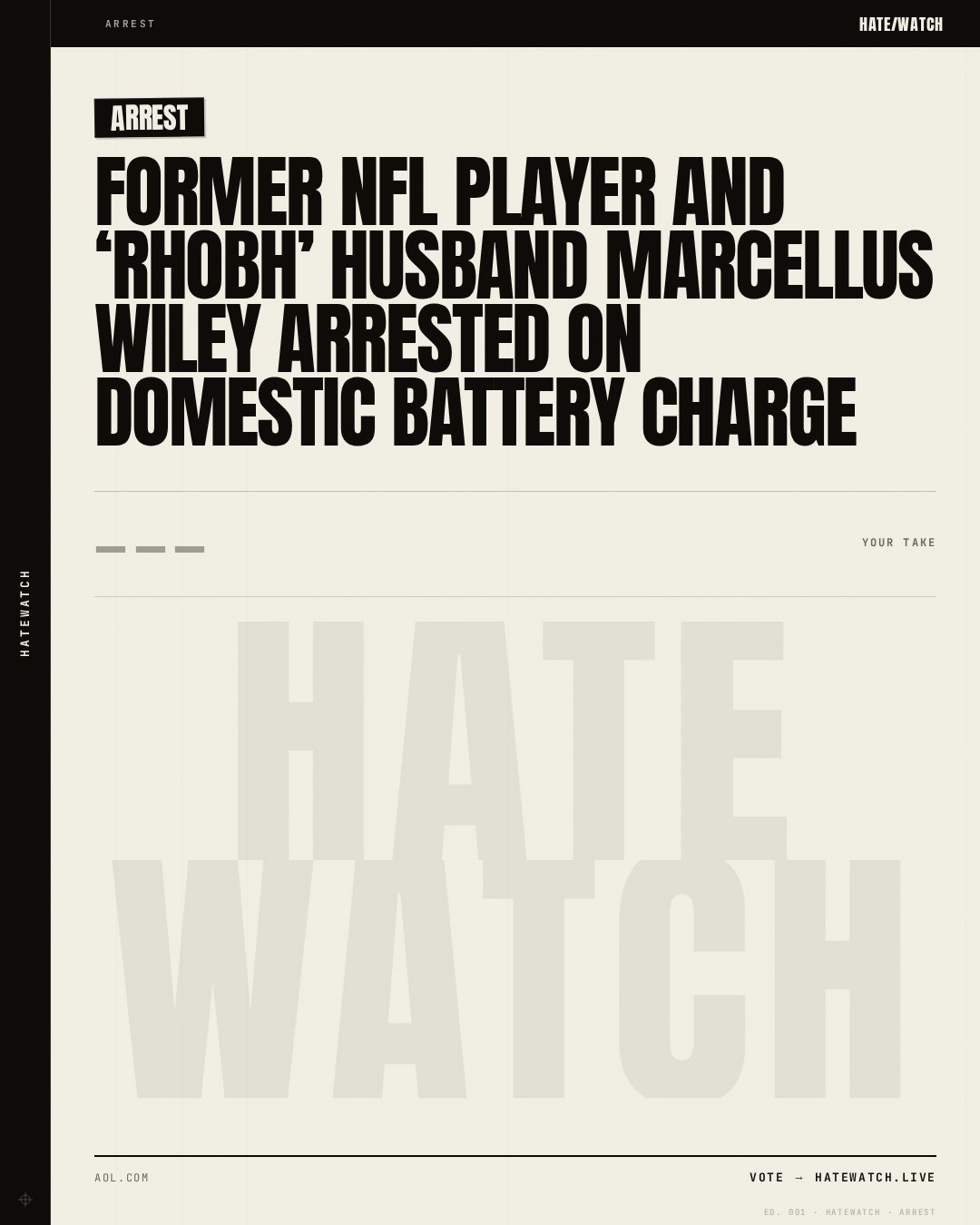 Former NFL Player and ‘RHOBH’ Husband Marcellus Wiley Arrested on Domestic Battery Charge