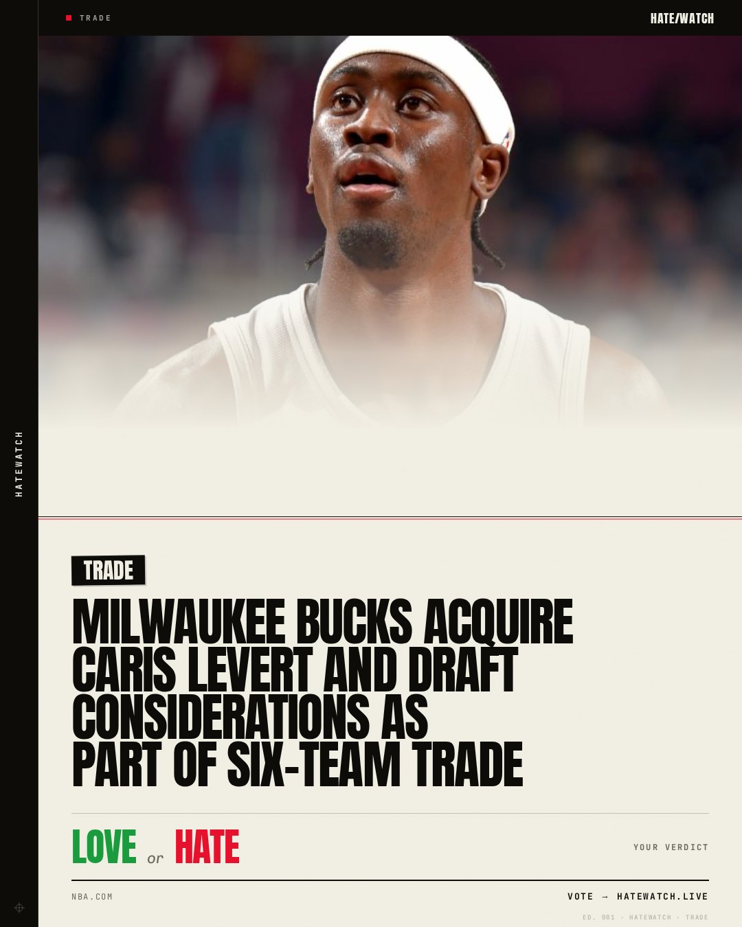 Milwaukee Bucks Acquire Caris LeVert And Draft Considerations As Part Of Six-Team Trade