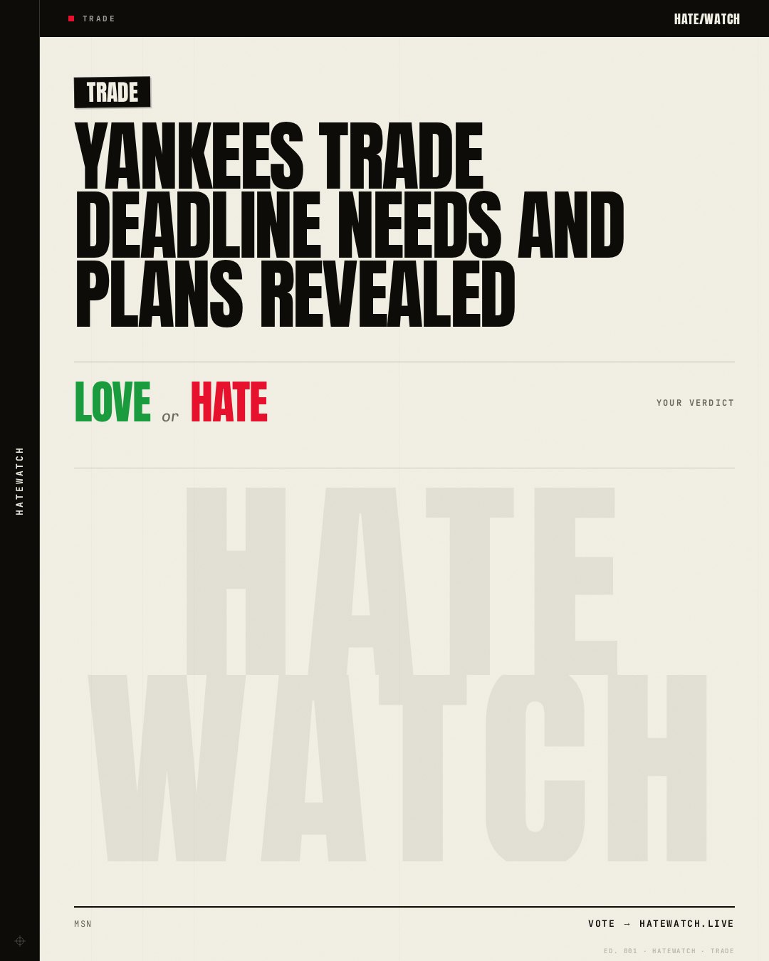 Yankees trade deadline needs and plans revealed