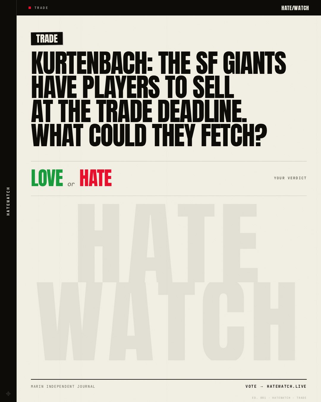 Kurtenbach: The SF Giants have players to sell at the trade deadline. What could they fetch?