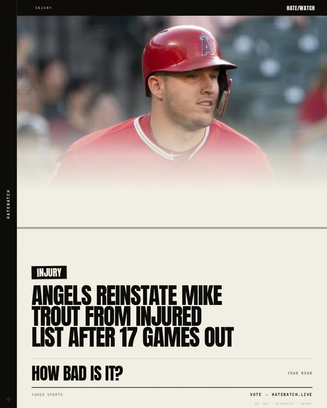 Angels Reinstate Mike Trout from Injured List After 17 Games Out