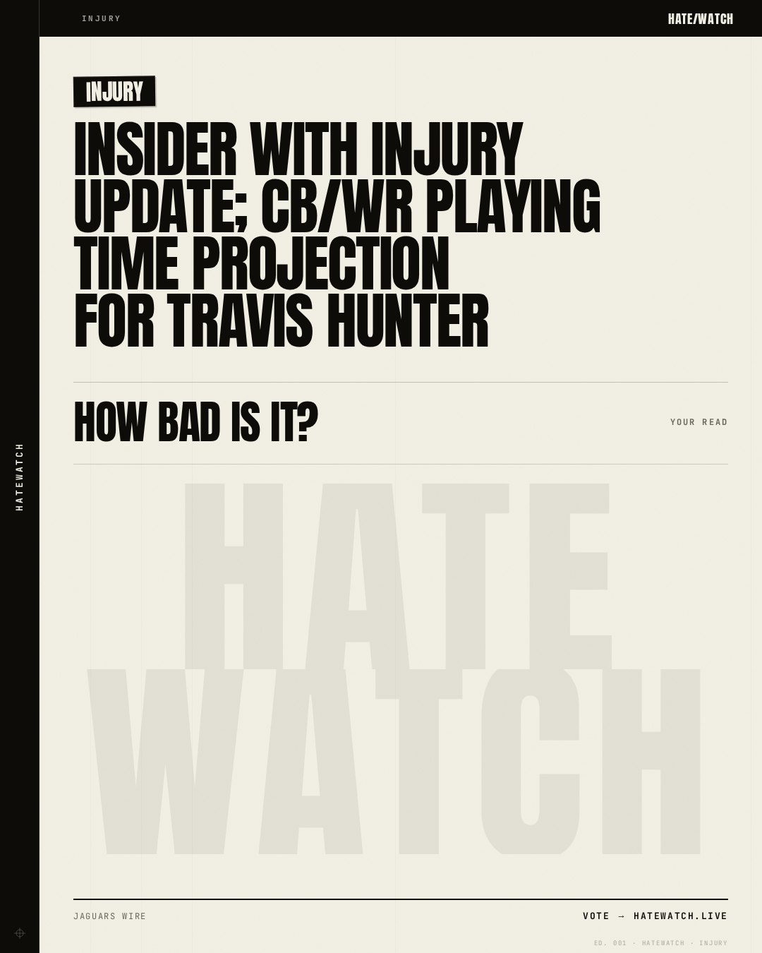 Insider with injury update; CB/WR playing time projection for Travis Hunter