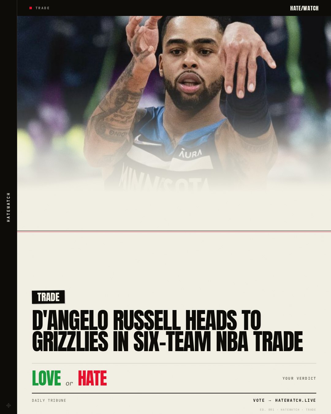 D'Angelo Russell heads to Grizzlies in six-team NBA trade