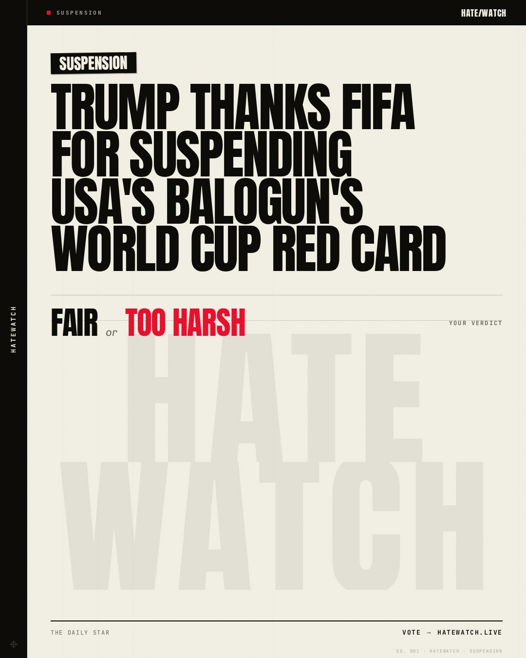 Trump thanks FIFA for suspending USA's Balogun's World Cup red card
