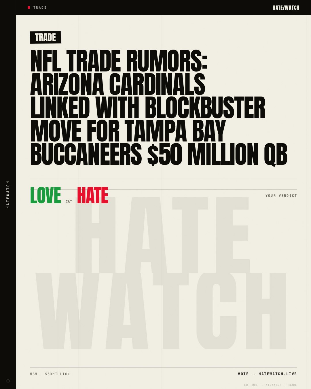 NFL trade rumors: Arizona Cardinals linked with blockbuster move for Tampa Bay Buccaneers $50 million QB