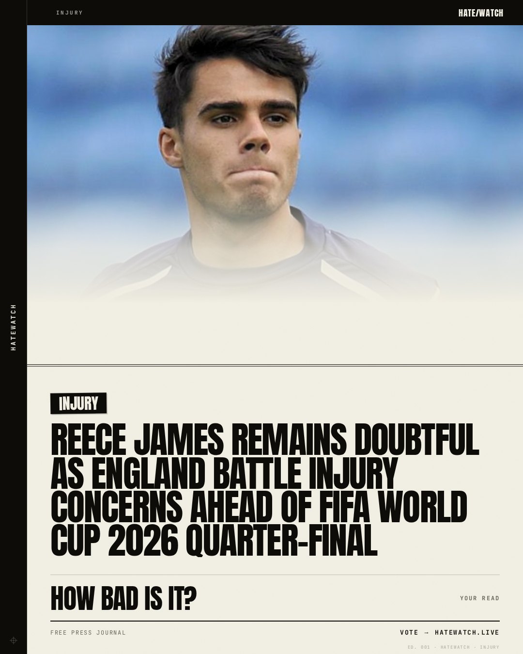 Reece James Remains Doubtful As England Battle Injury Concerns Ahead Of FIFA World Cup 2026 Quarter-Final