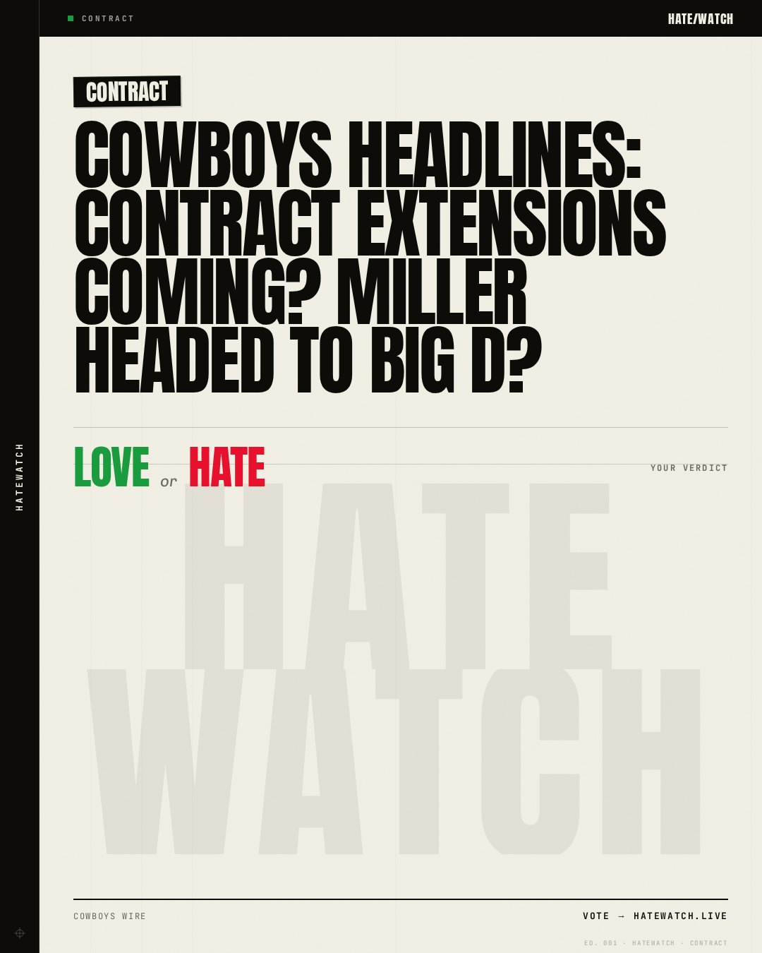 Cowboys Headlines: Contract extensions coming? Miller headed to Big D?