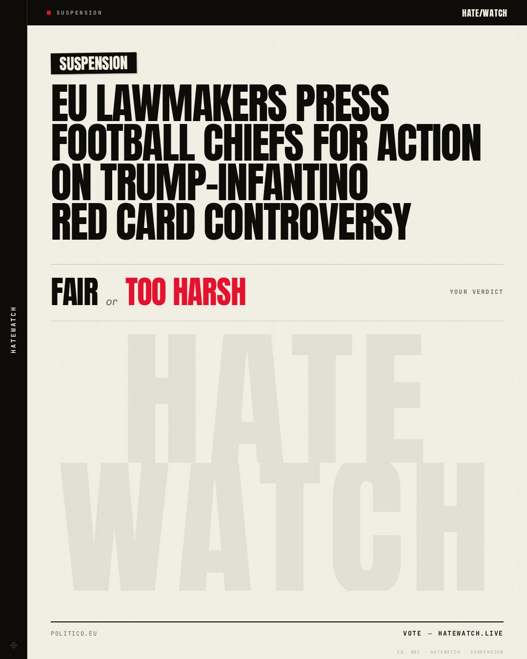 EU lawmakers press football chiefs for action on Trump-Infantino red card controversy