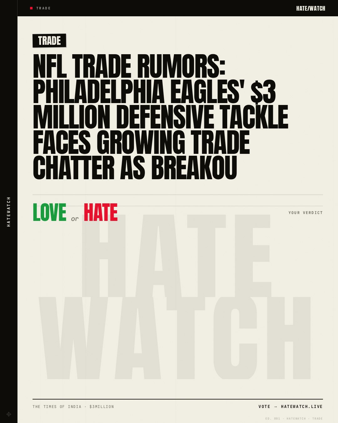 NFL Trade Rumors: Philadelphia Eagles' $3 million defensive tackle faces growing trade chatter as breakou