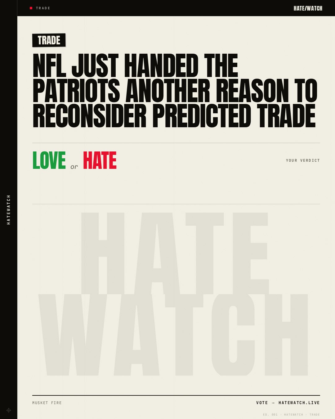 NFL just handed the Patriots another reason to reconsider predicted trade