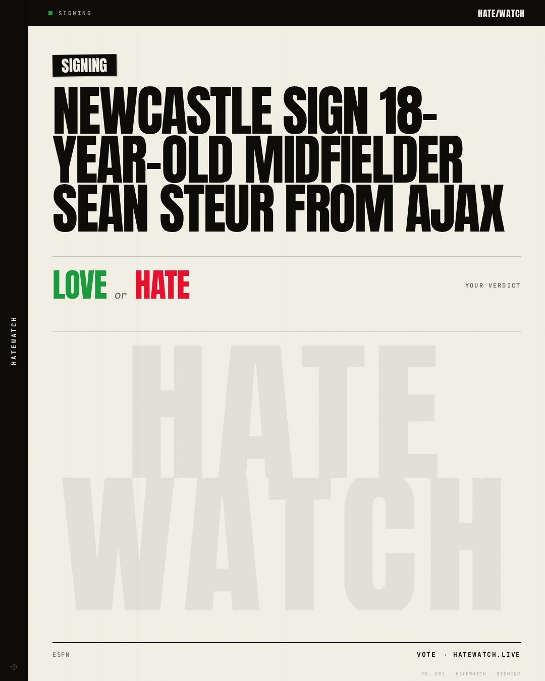 Newcastle sign 18-year-old midfielder Sean Steur from Ajax