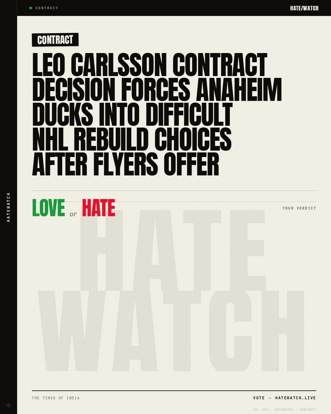 Leo Carlsson contract decision forces Anaheim Ducks into difficult NHL rebuild choices after Flyers offer