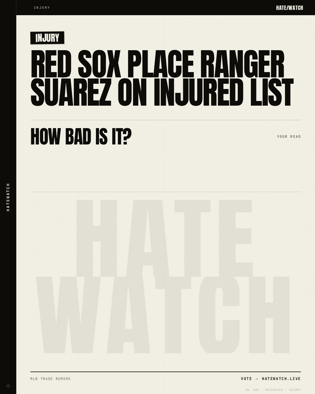 Red Sox Place Ranger Suárez On Injured List