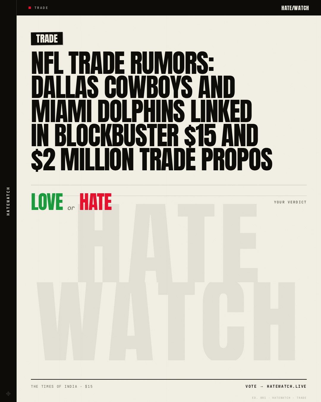 NFL Trade Rumors: Dallas Cowboys and Miami Dolphins linked in blockbuster $15 and $2 Million trade propos