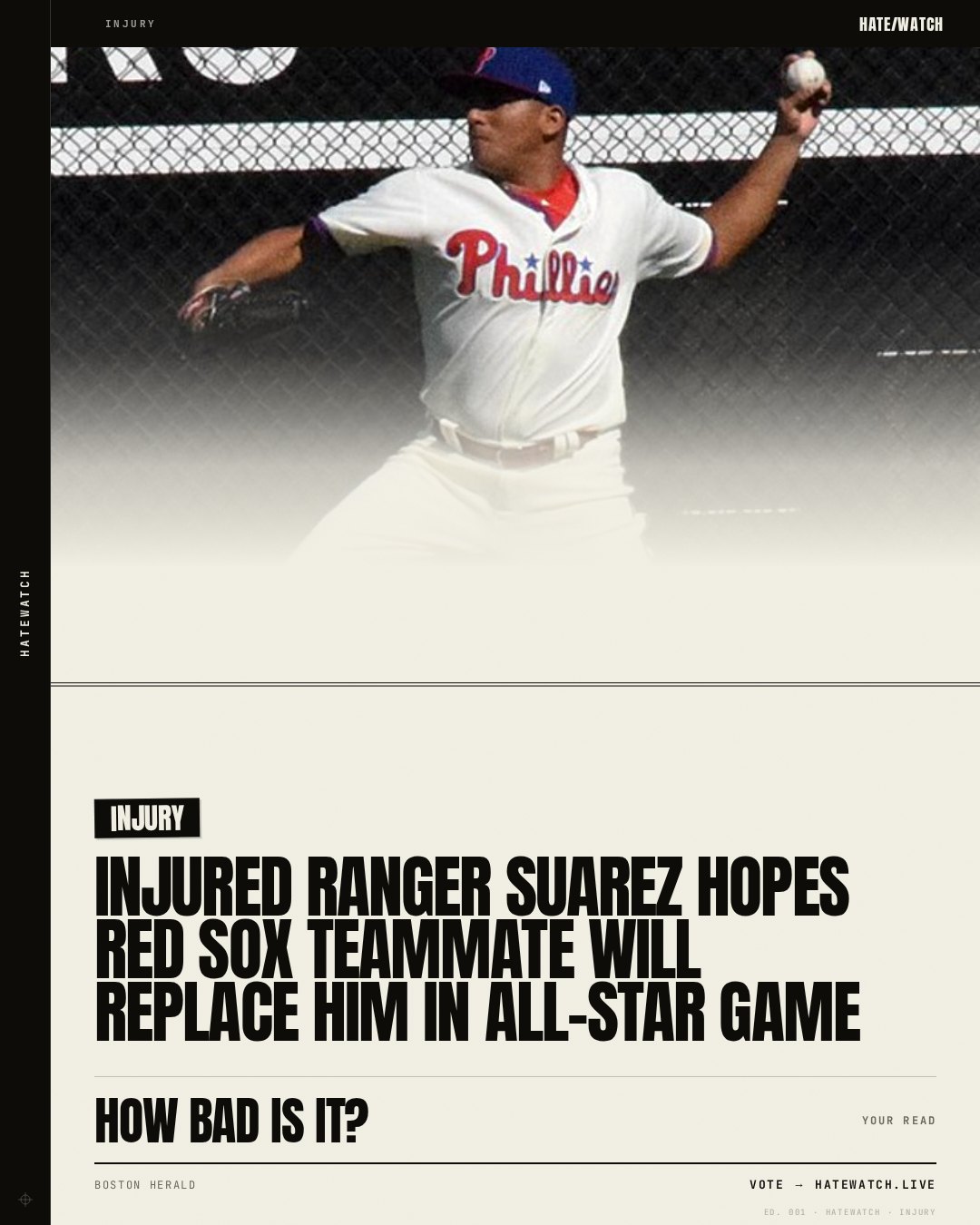 Injured Ranger Suarez hopes Red Sox teammate will replace him in All-Star Game