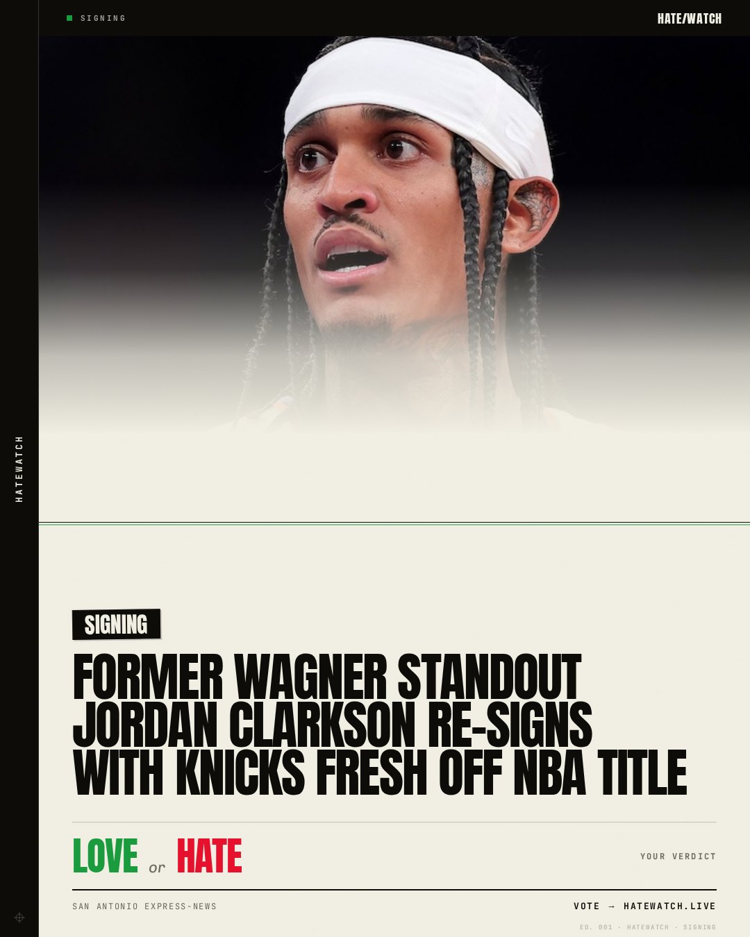 Former Wagner standout Jordan Clarkson re-signs with Knicks fresh off NBA title
