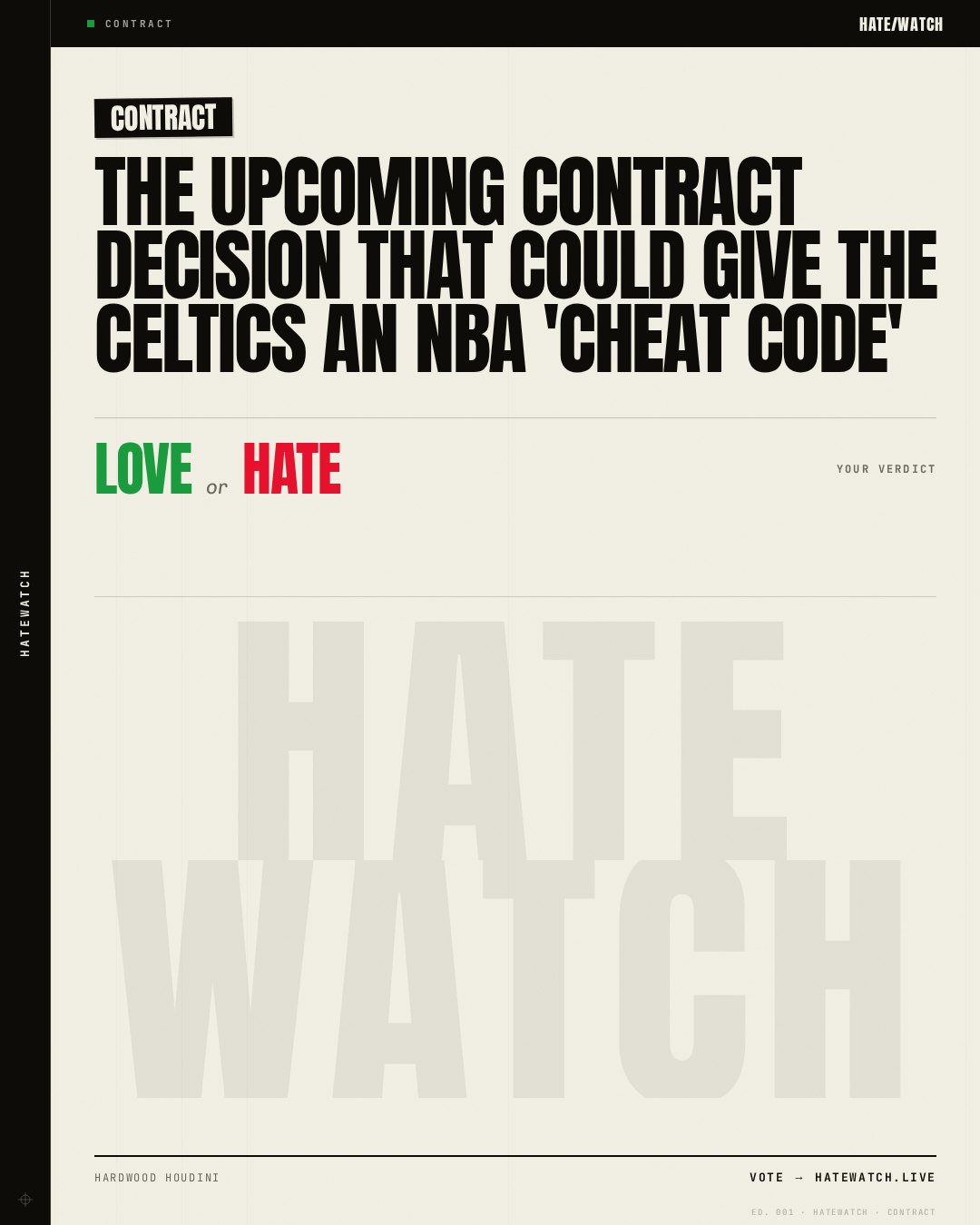 The upcoming contract decision that could give the Celtics an NBA 'cheat code'