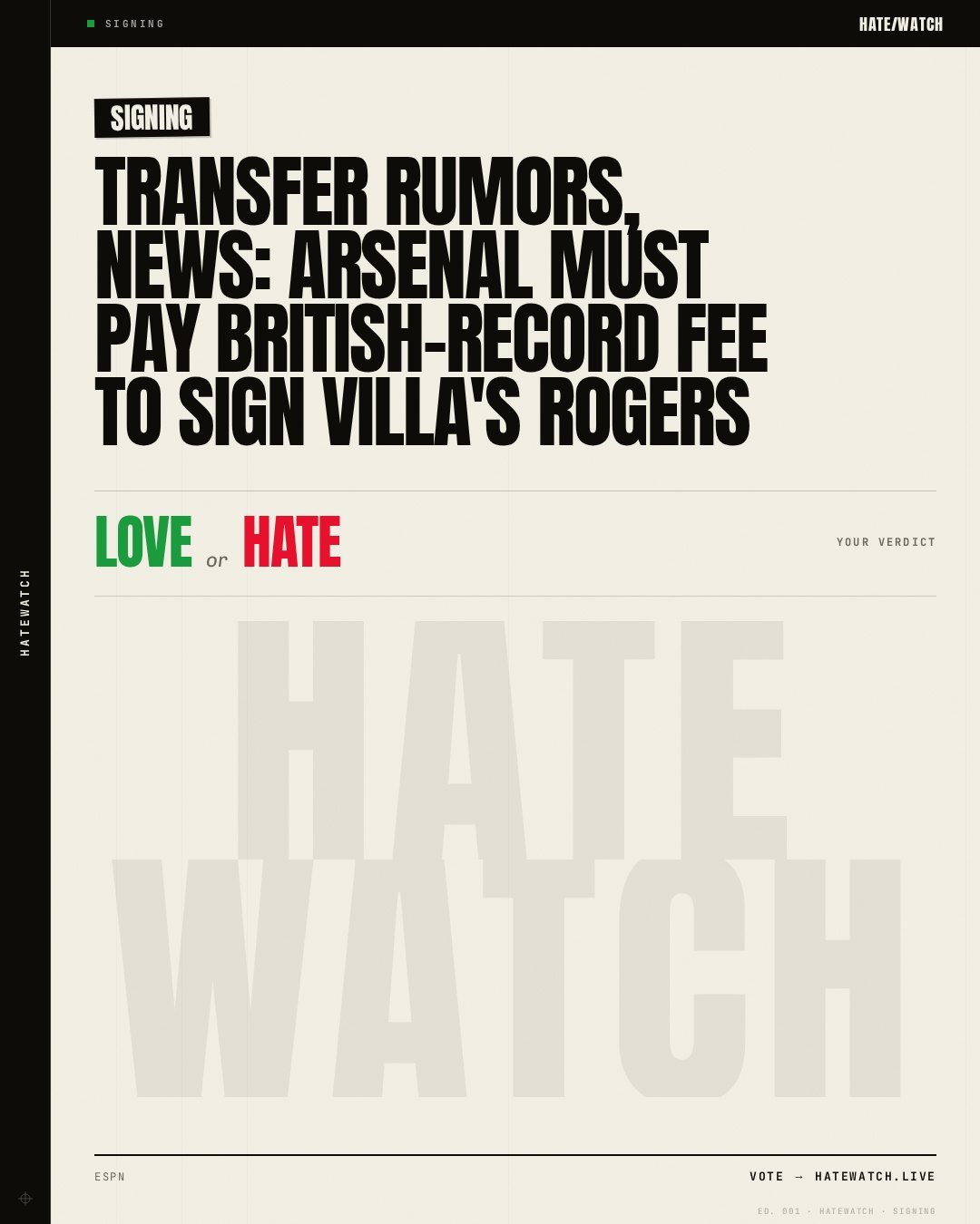 Transfer rumors, news: Arsenal must pay British-record fee to sign Villa's Rogers