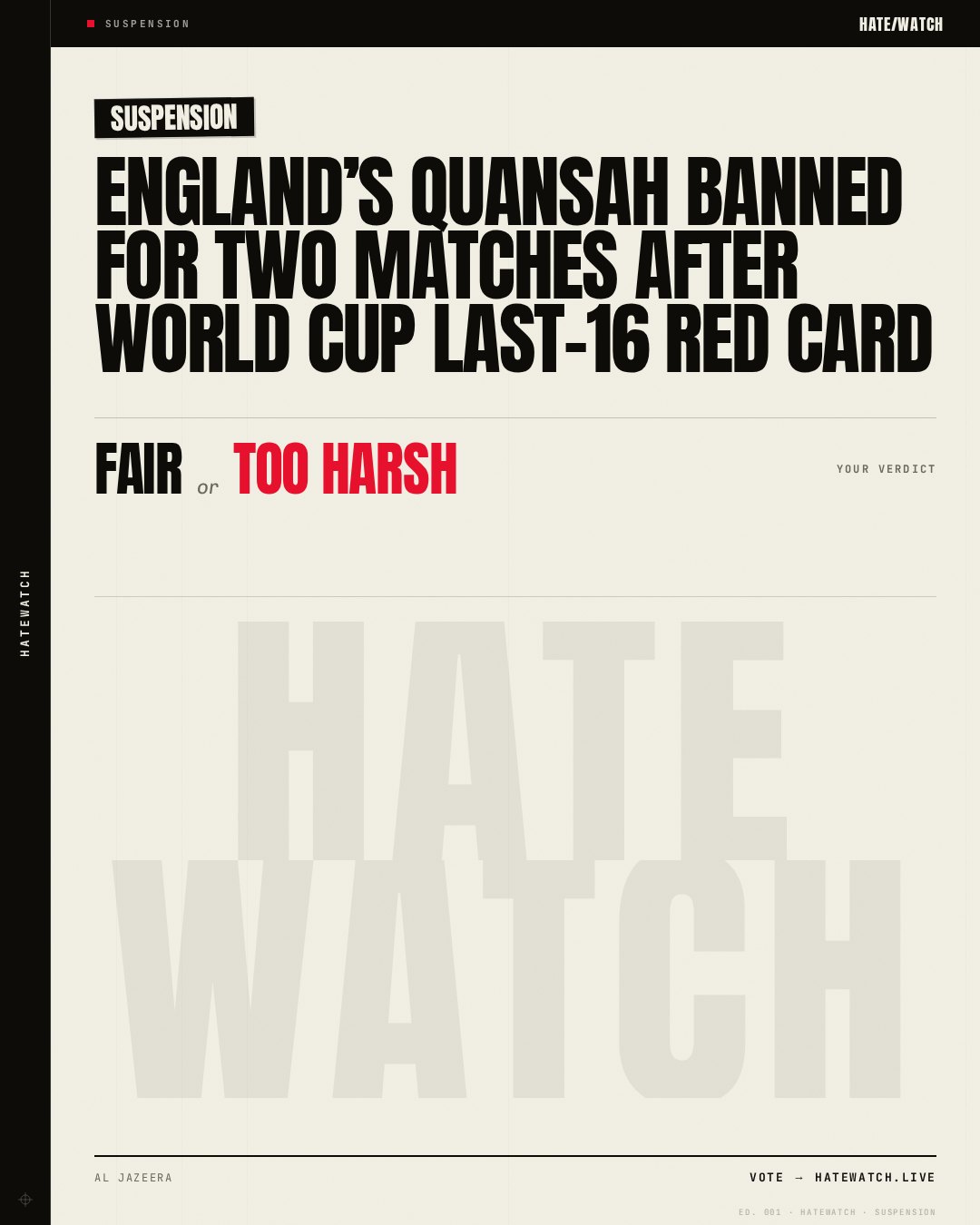 England’s Quansah banned for two matches after World Cup last-16 red card