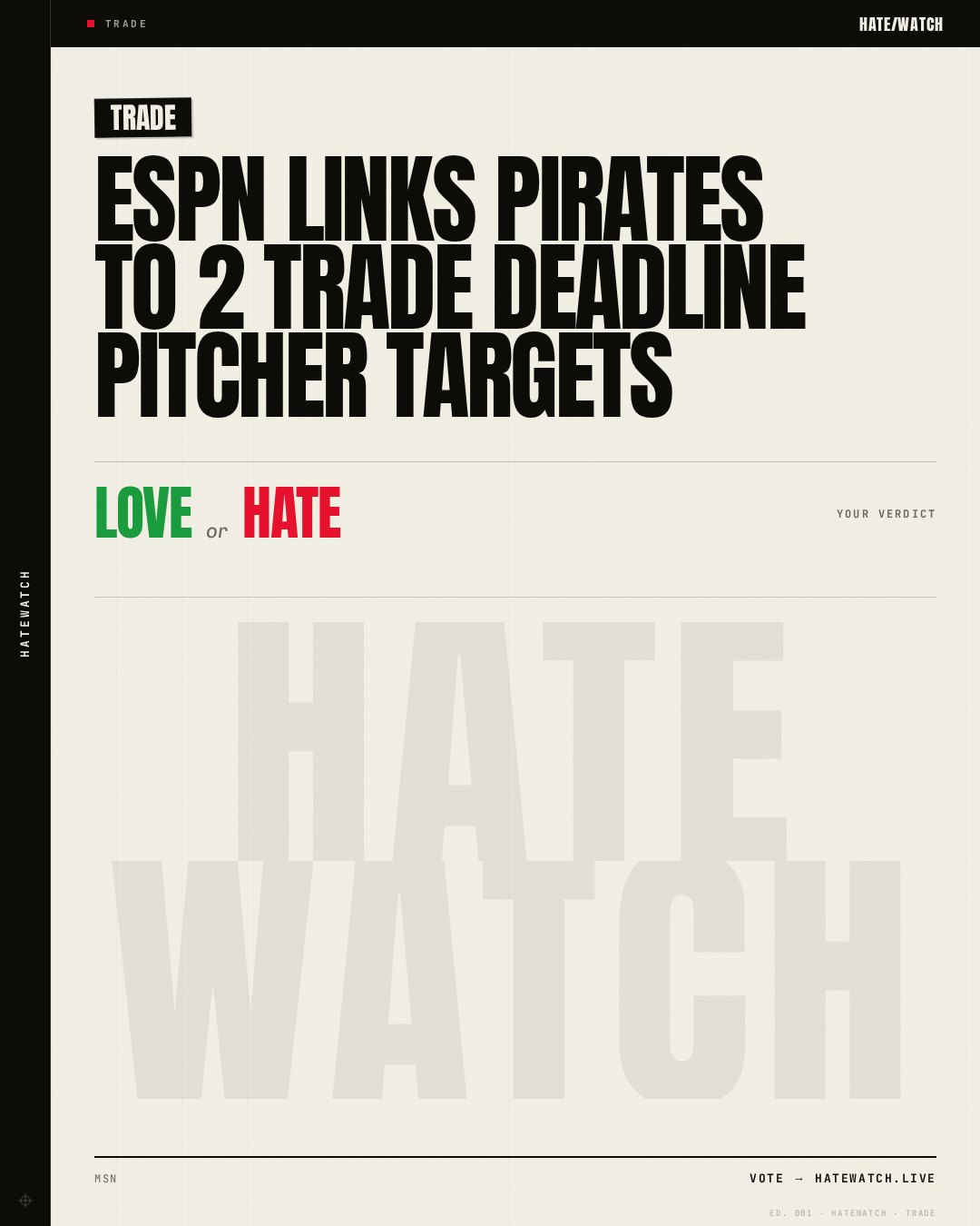 ESPN links Pirates to 2 trade deadline pitcher targets