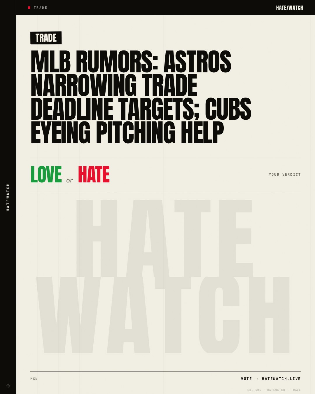 MLB rumors: Astros narrowing trade deadline targets; Cubs eyeing pitching help