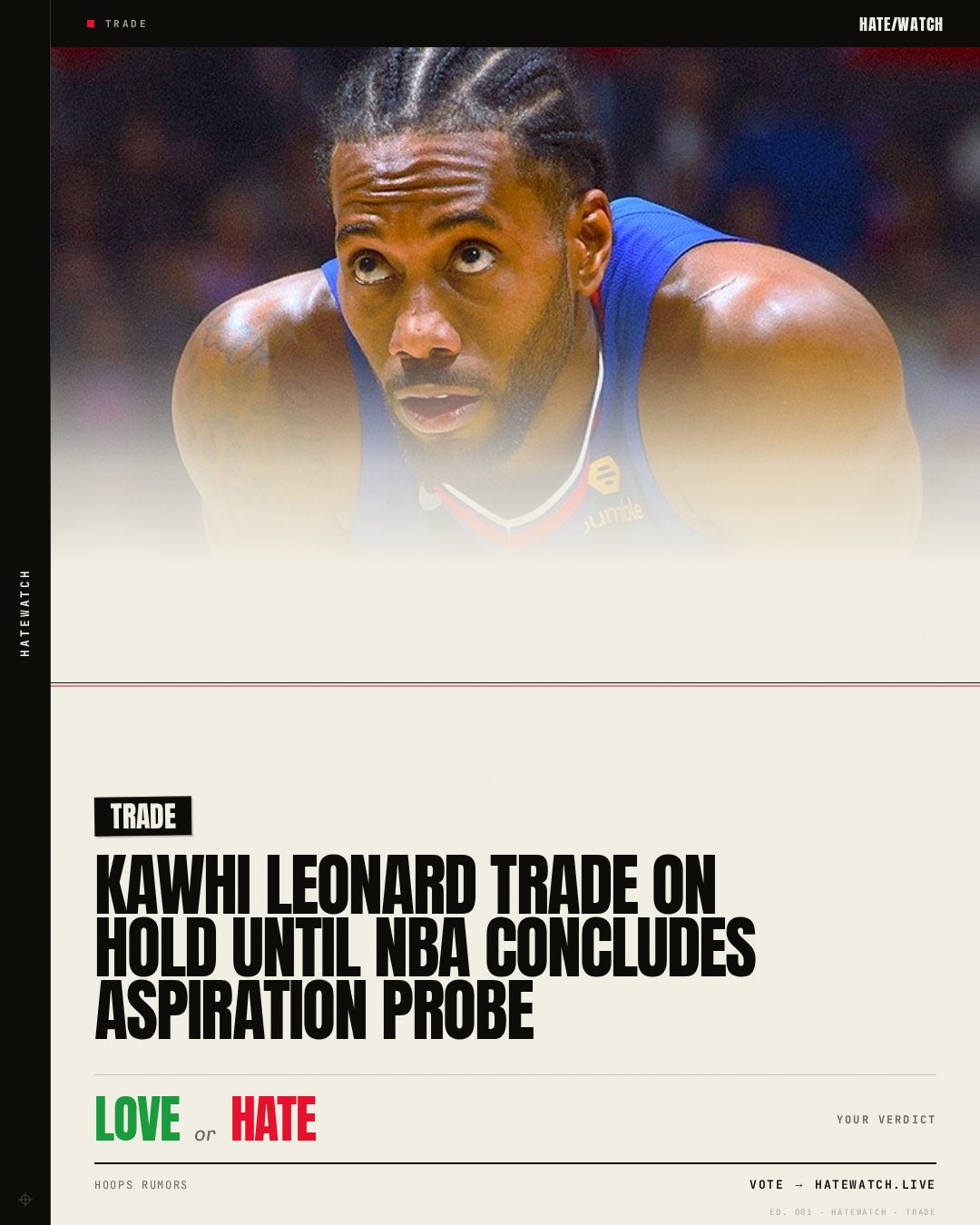 Kawhi Leonard Trade On Hold Until NBA Concludes Aspiration Probe
