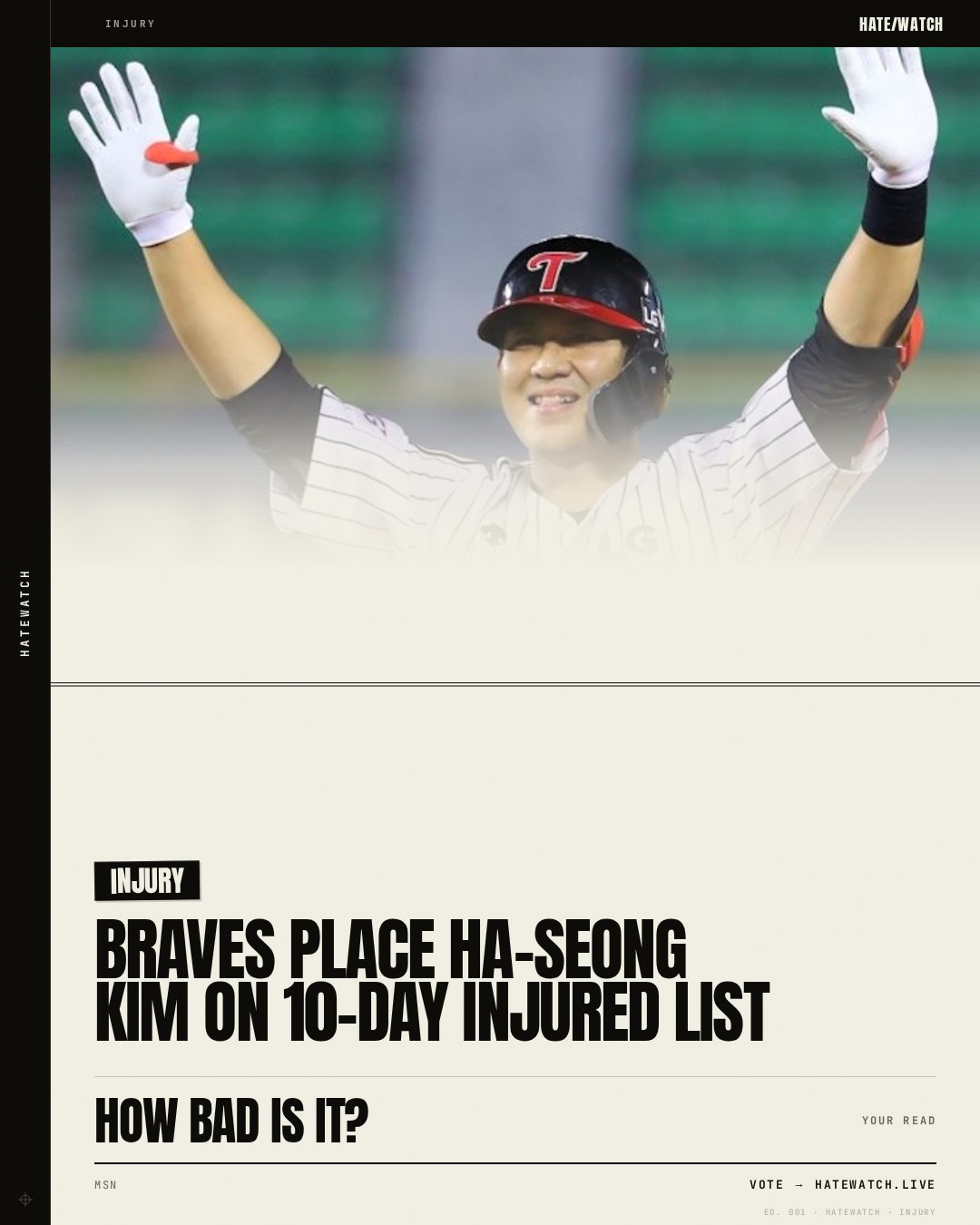 Braves place Ha-Seong Kim on 10-day injured list
