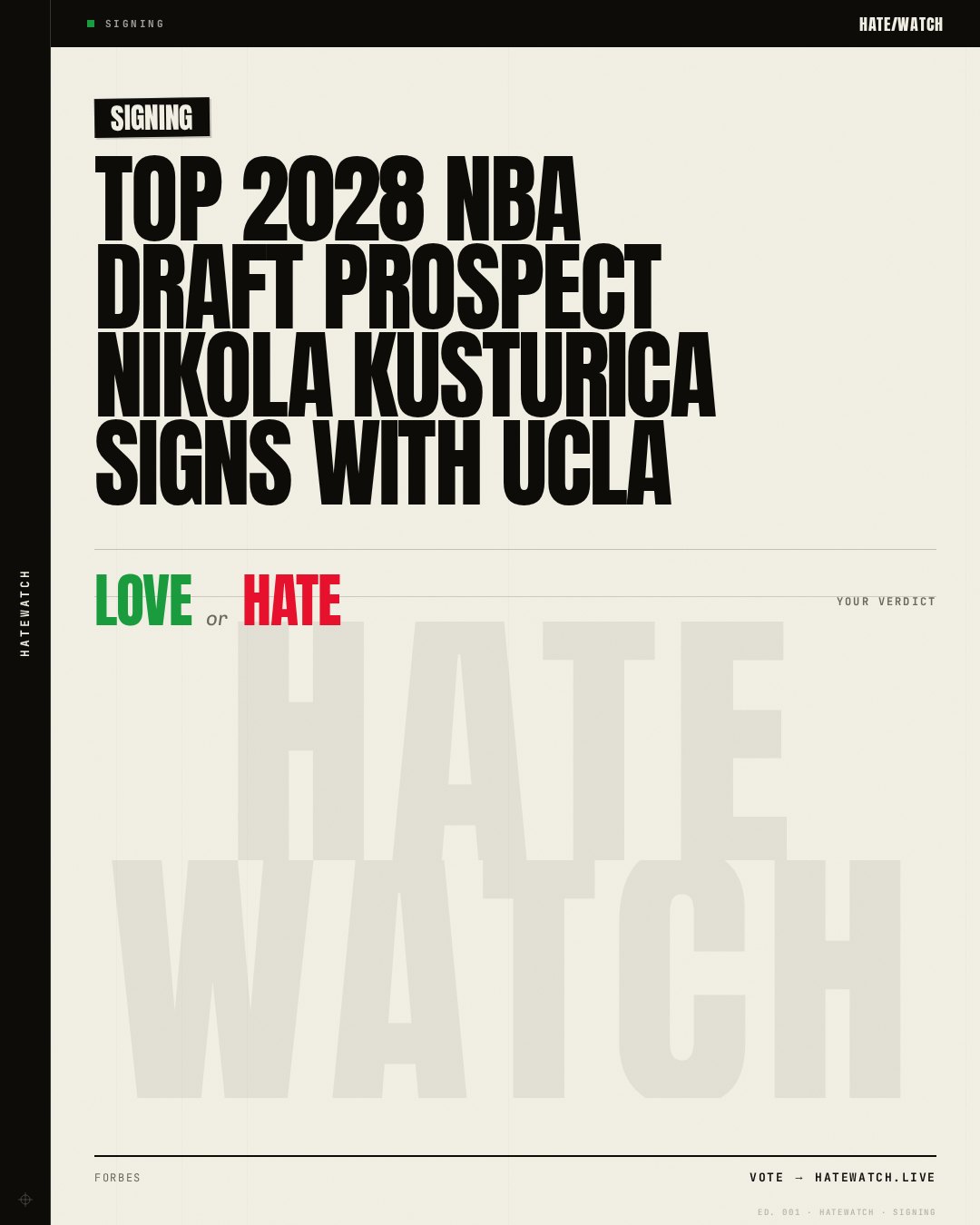 Top 2028 NBA Draft Prospect Nikola Kusturica Signs With UCLA