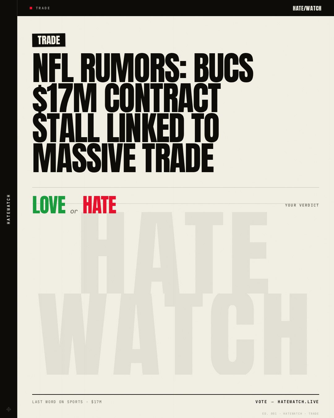 NFL Rumors: Bucs $17M Contract Stall Linked To Massive Trade
