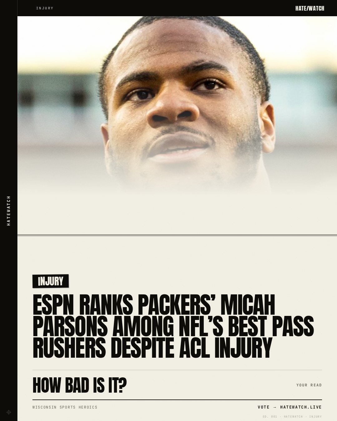 ESPN Ranks Packers’ Micah Parsons Among NFL’s Best Pass Rushers Despite ACL Injury