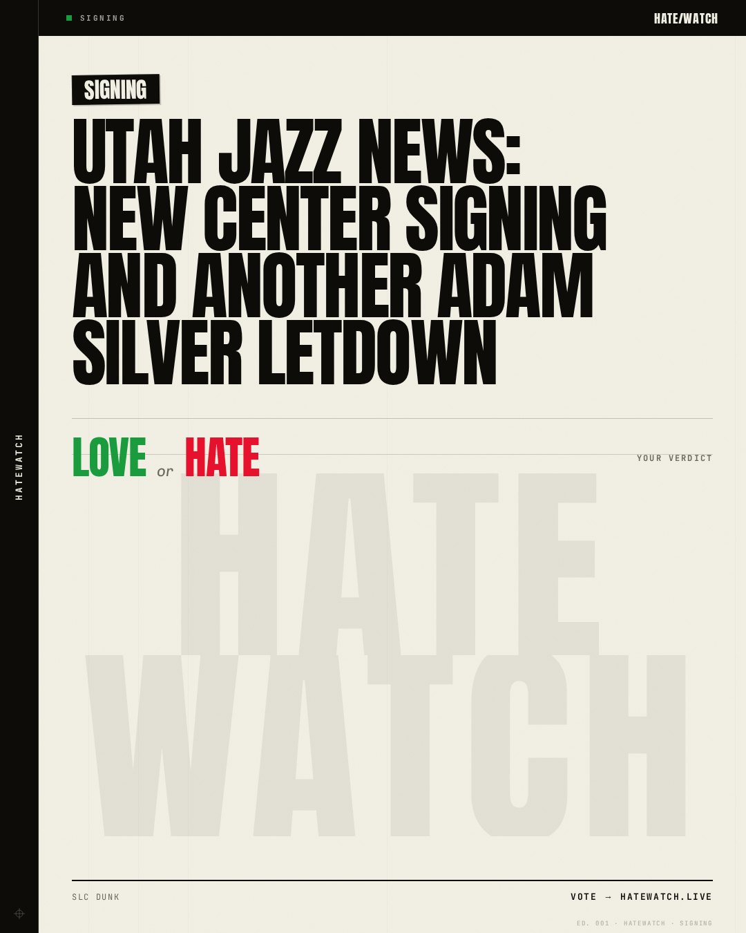 Utah Jazz News: New center signing and another Adam Silver letdown