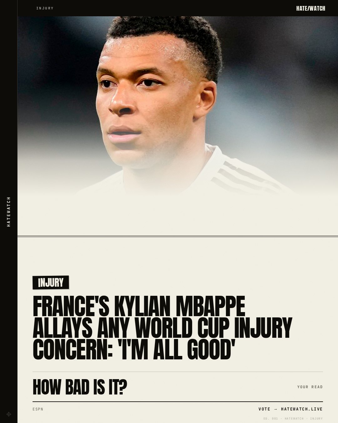 France's Kylian Mbappé allays any World Cup injury concern: 'I'm all good'