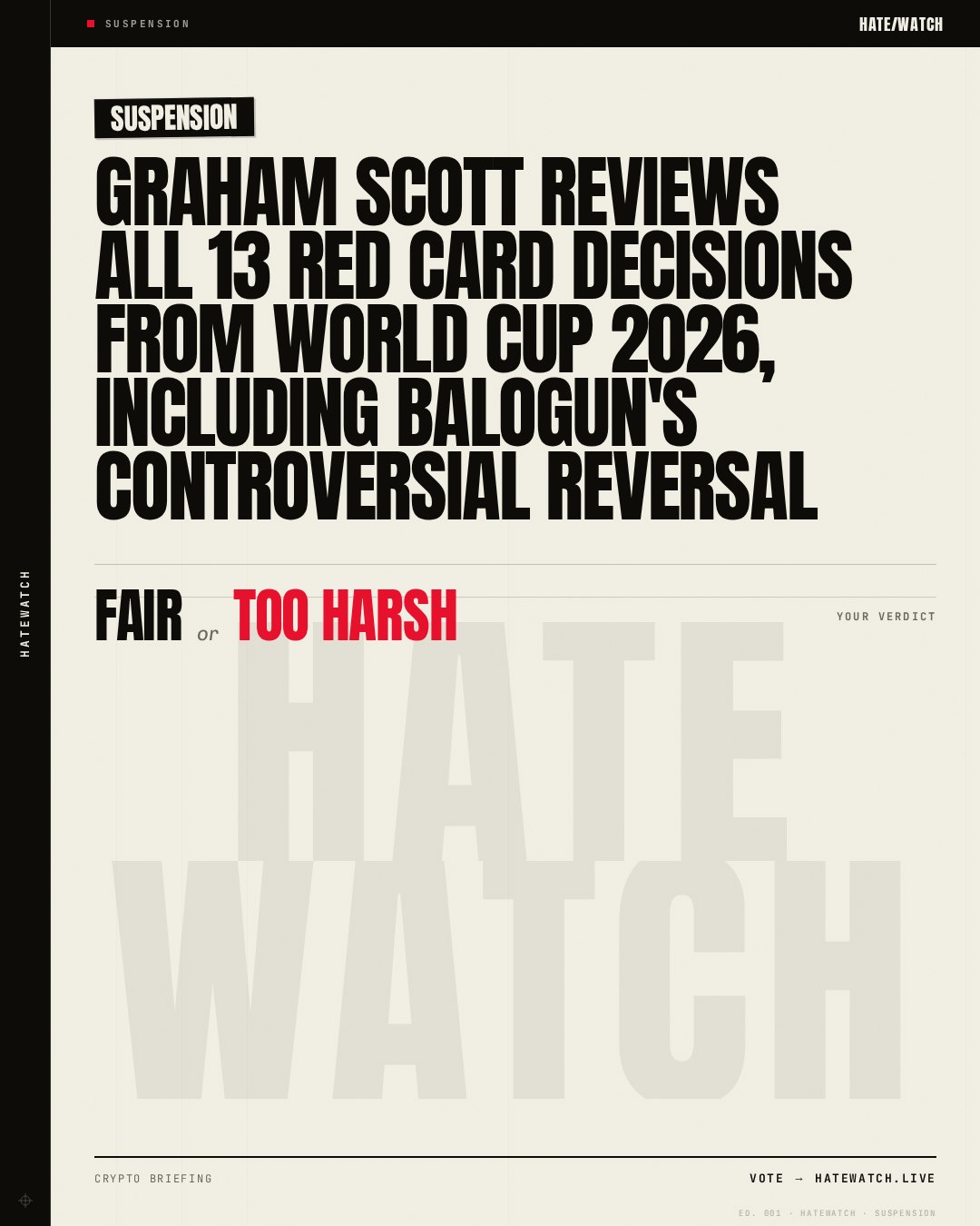 Graham Scott reviews all 13 red card decisions from World Cup 2026, including Balogun's controversial reversal