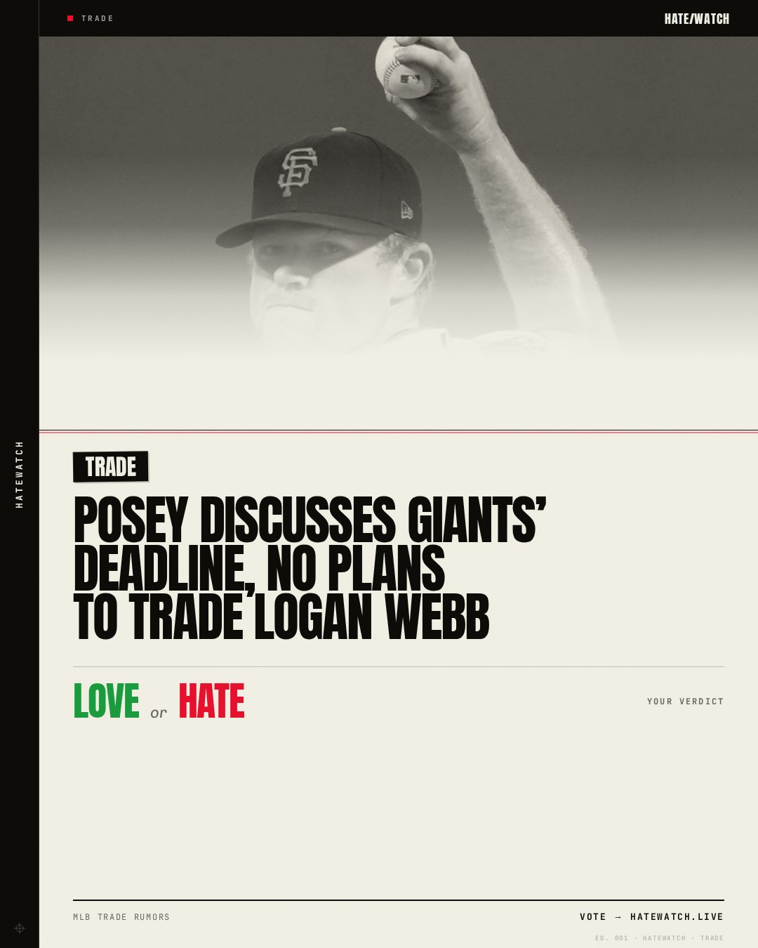Posey Discusses Giants’ Deadline, No Plans To Trade Logan Webb